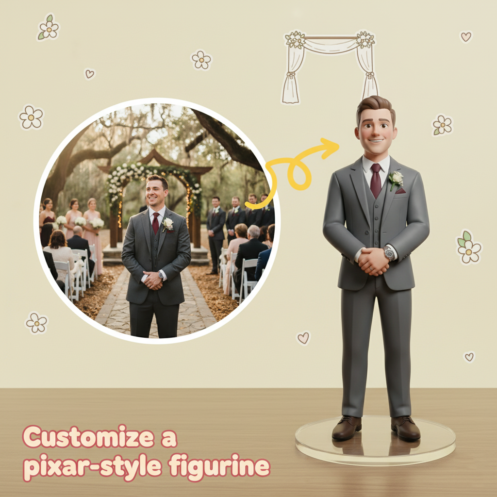Custom Single Separate Chibi Style 3D Figurine From Your Photo – Wedding Edition – Cute Edition | KibiFig