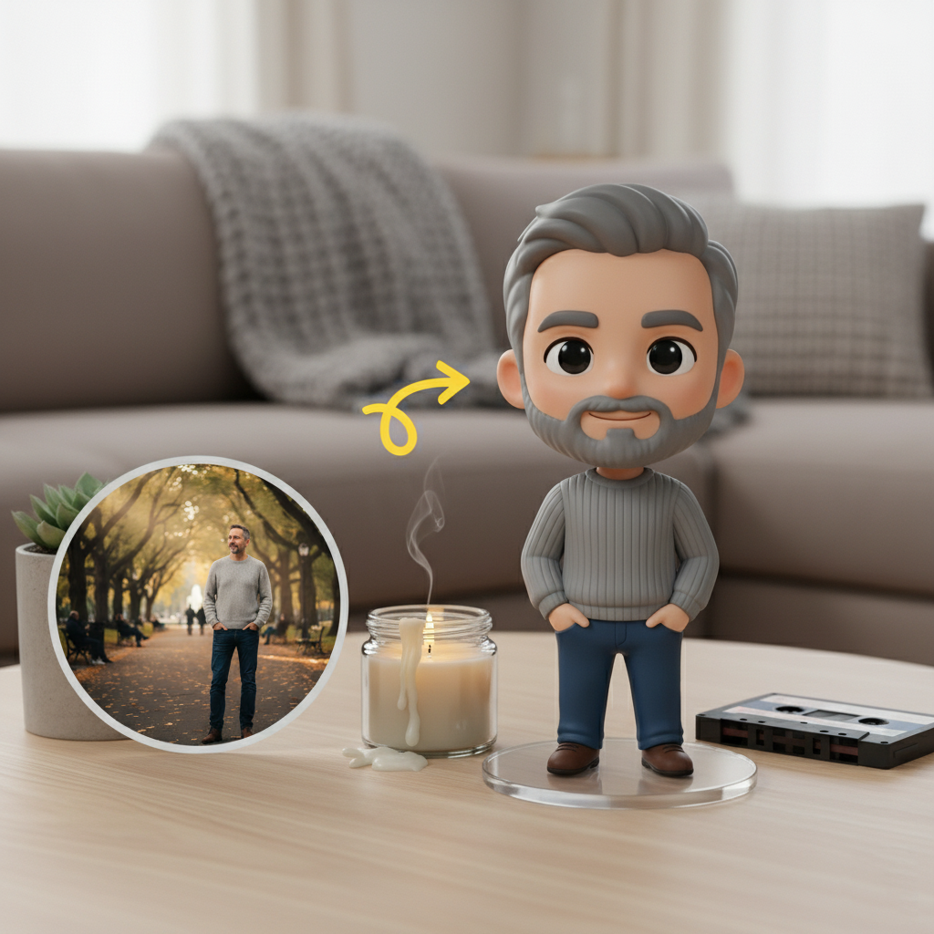 Custom Single Separate Chibi Style 3D Figurine From Your Photo – Dad's Edition – Cute Edition | KibiFig