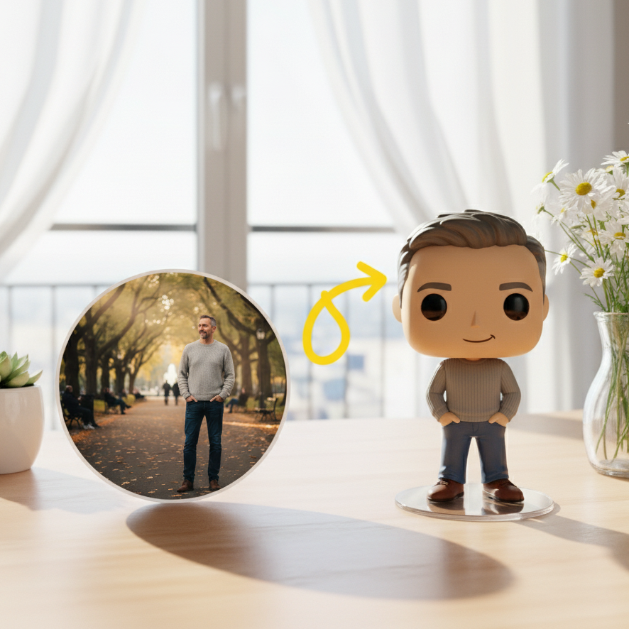 Custom Single Separate Chibi Style 3D Figurine From Your Photo – Dad's Edition – Cute Edition | KibiFig