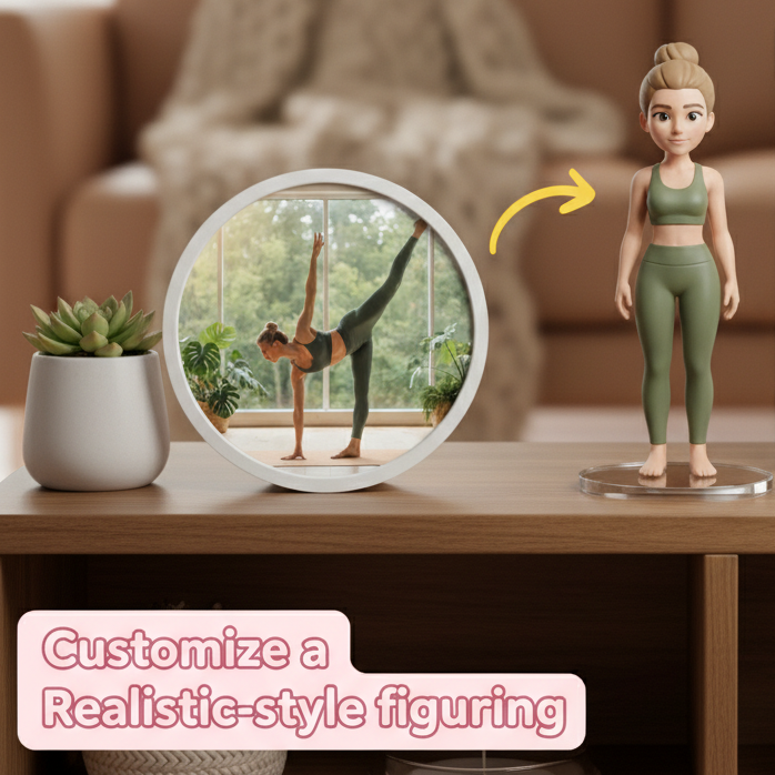 Custom Single Separate Chibi Style 3D Figurine From Your Photo – Yoga Edition – Cute Edition | KibiFig