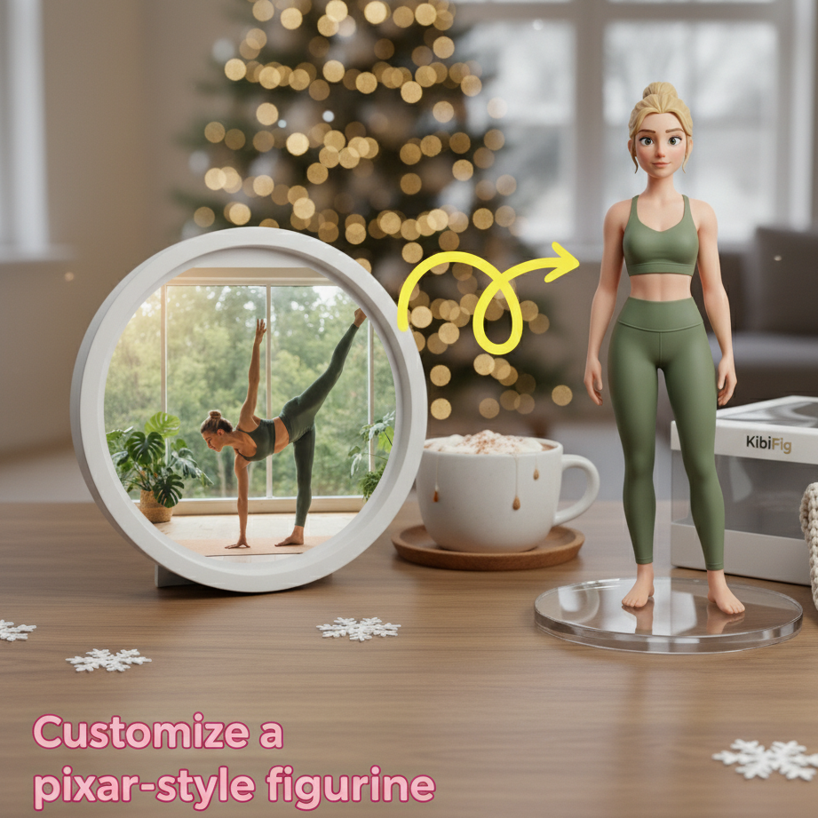 Custom Single Separate Chibi Style 3D Figurine From Your Photo – Yoga Edition – Cute Edition | KibiFig