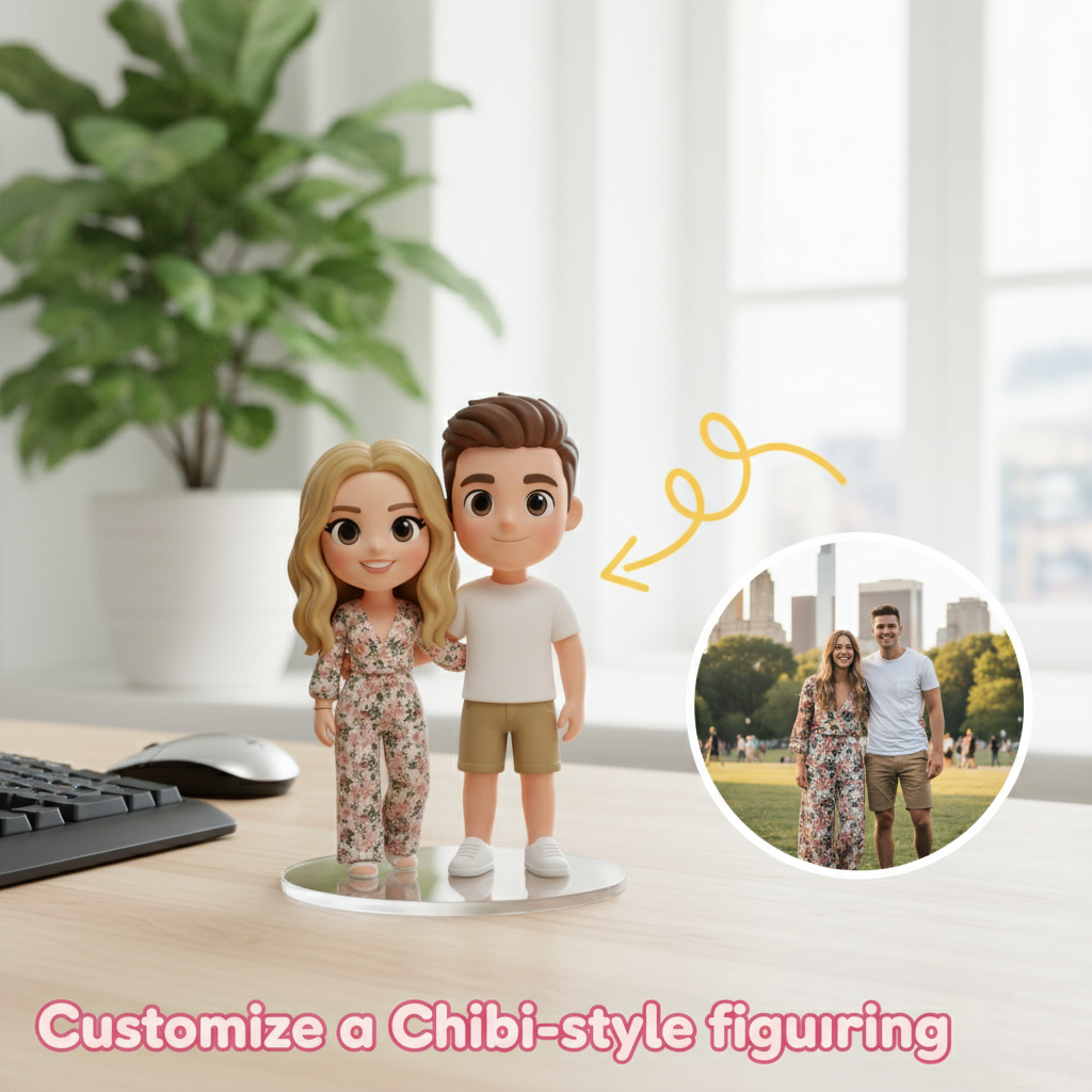 Custom Single Separate Chibi Style 3D Figurine From Your Photo – Love Edition | KibiFig