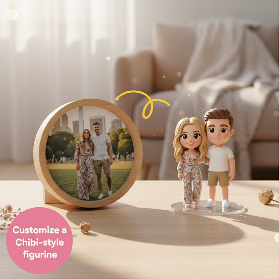 Custom Single Separate Chibi Style 3D Figurine From Your Photo – Love Edition | KibiFig