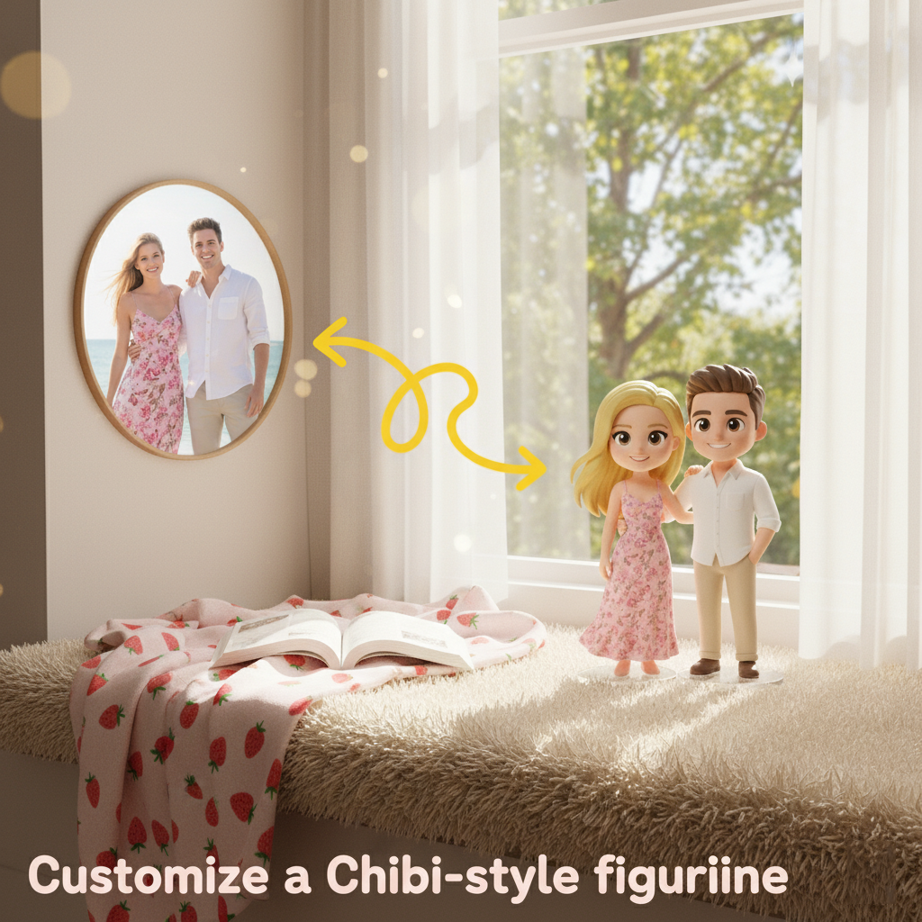 Custom Single Separate Chibi Style 3D Figurine From Your Photo – Love Edition | KibiFig