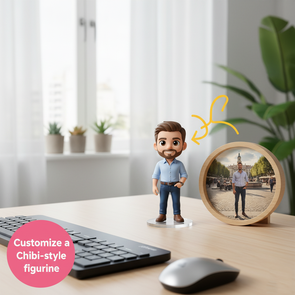 Custom Single Separate Chibi Style 3D Figurine From Your Photo – Dad's Edition – Cute Edition | KibiFig