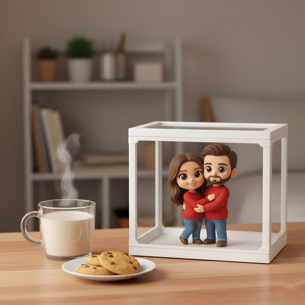 Custom 3D Figurine With Showcase DIY Dollhouse Glass Stable Block Shelf for Kids | KibiFig