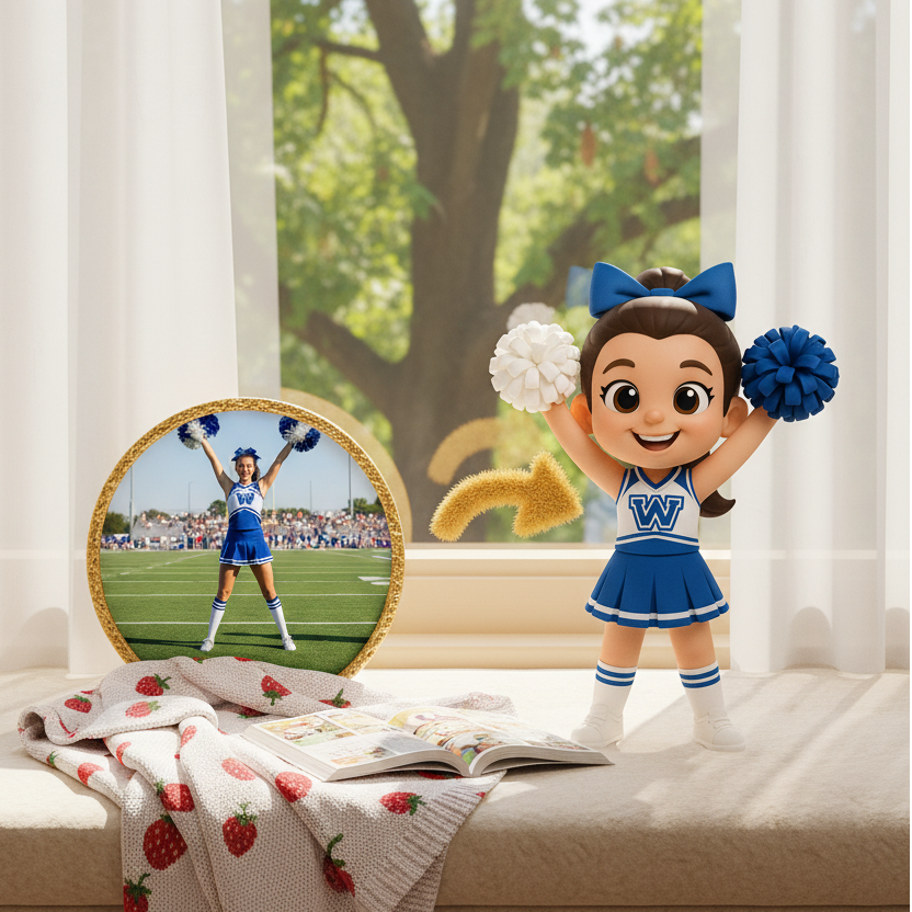 Custom Single Separate Chibi Style 3D Figurine From Your Photo – Cheerleader Edition – Cute Edition | KibiFig
