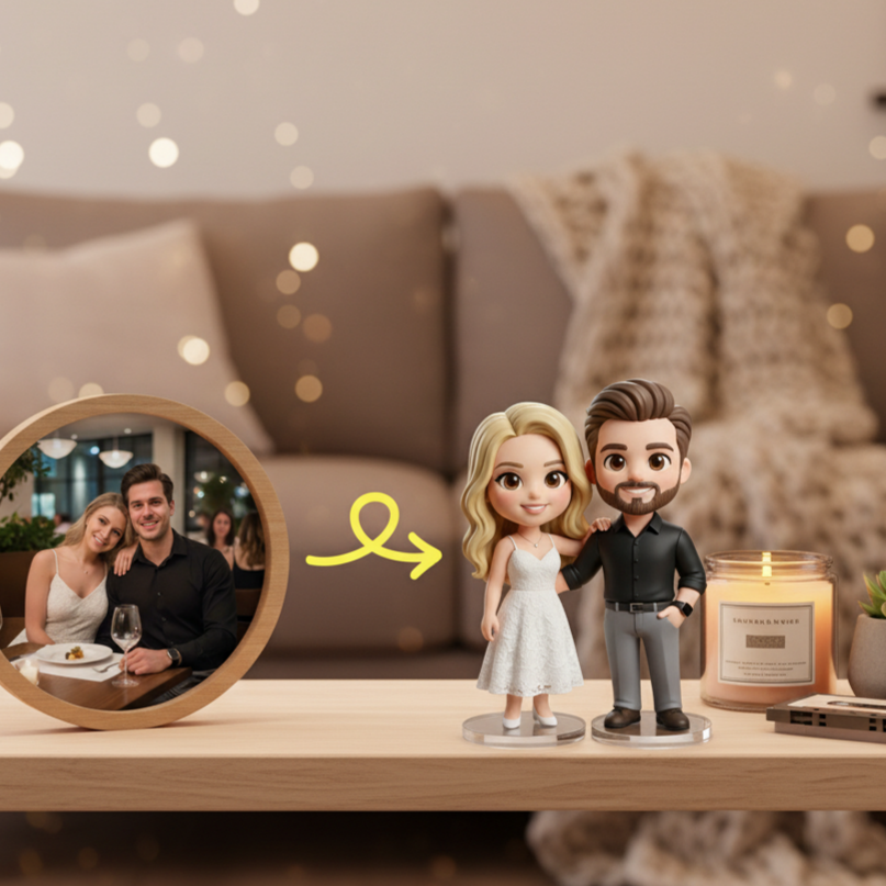 Custom Single Separate Chibi Style 3D Figurine From Your Photo – Love Edition | KibiFig