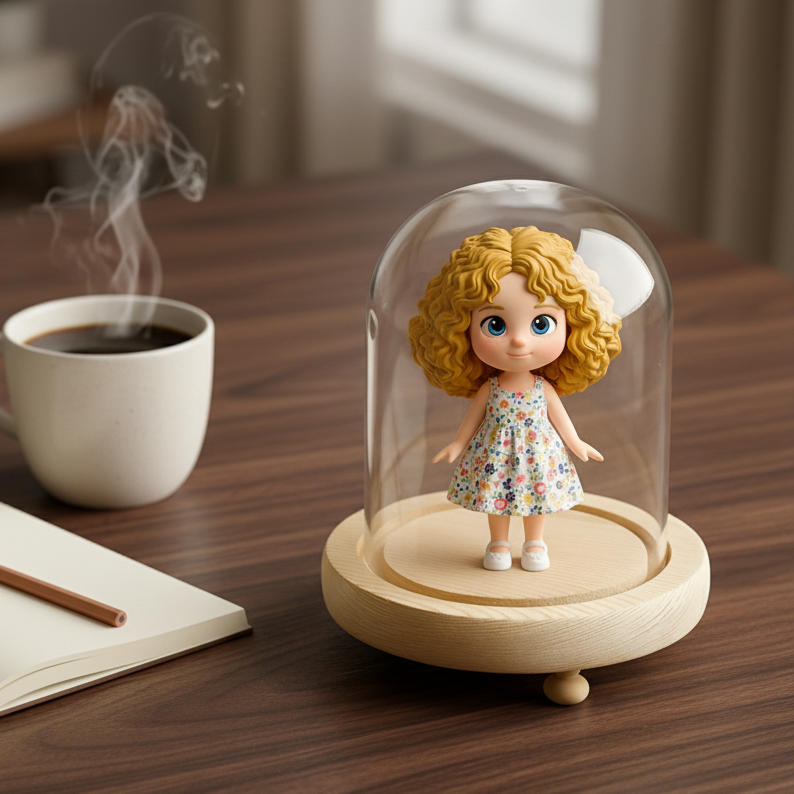 Customized 3D stereoscopic doll glass display case – Preserve Your Memory Inside a Glass Display – A Unique & Personal Gift for Boyfriend, Girlfriend, Anniversaries | KibiFig