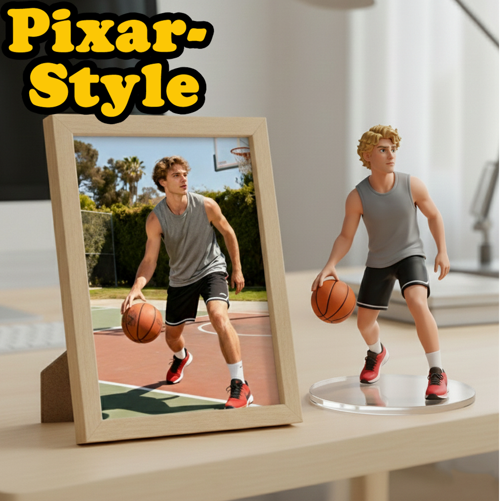 Custom Single Separate Chibi Style 3D Figurine From Your Photo – Basketball Edition | KibiFig