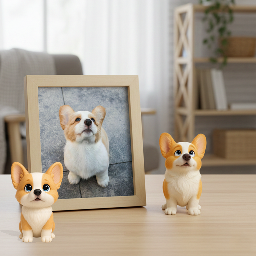Custom Single Separate Chibi Style 3D Figurine From Your Photo – Pet Edition – Cute Edition | KibiFig