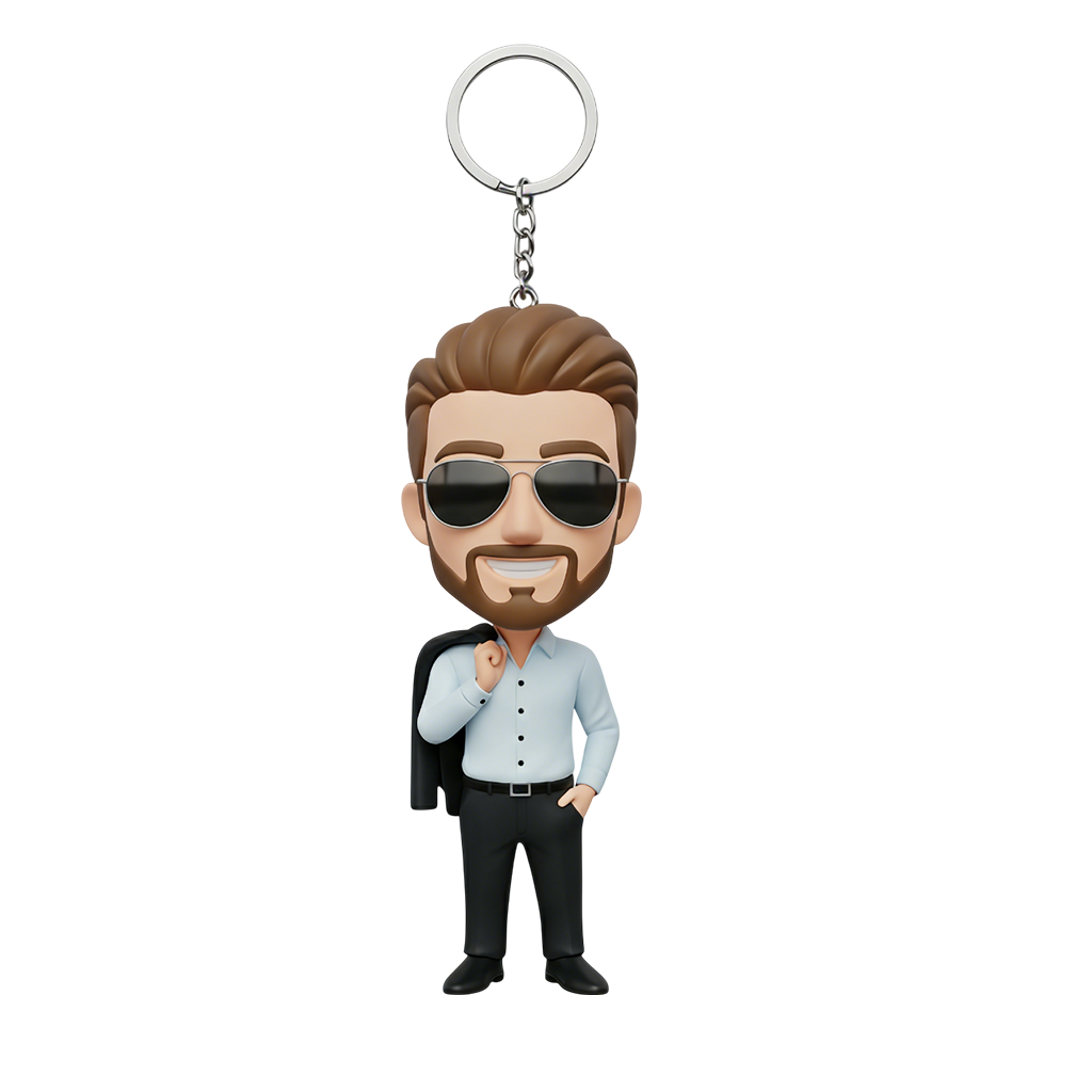 Custom Made 3D Mini Keychain Figure with Your Face Perfect for Gifting | KibiFig