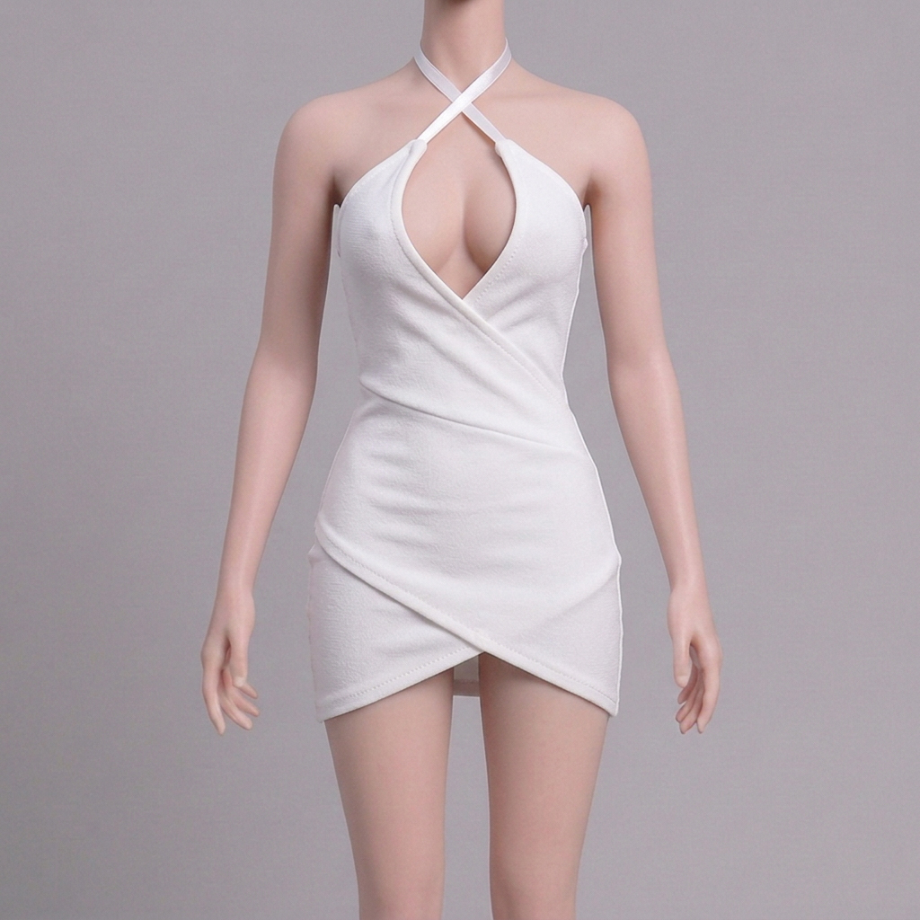 1/6 Scale Articulated Female Figure – Dress (Deep V-Neck Spaghetti-Strap Dress)