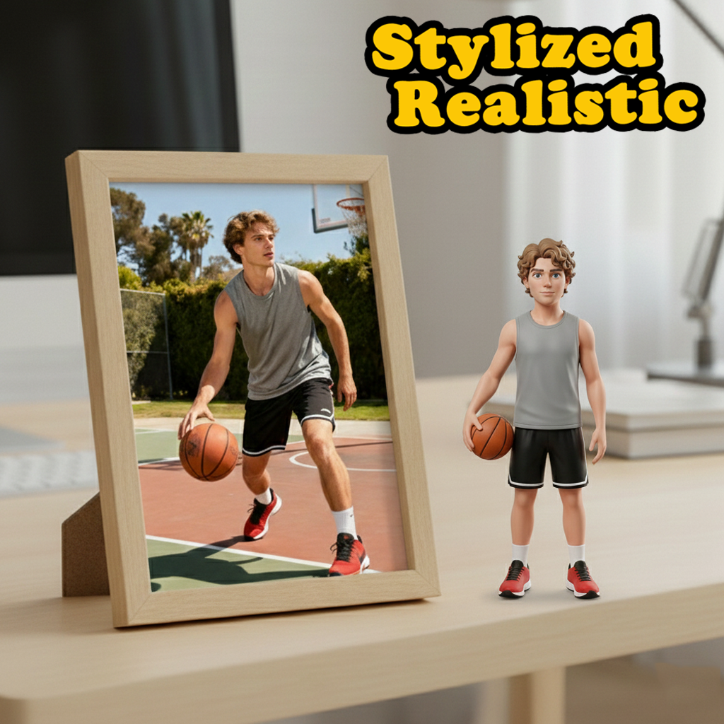 Custom Single Separate Chibi Style 3D Figurine From Your Photo – Basketball Edition | KibiFig