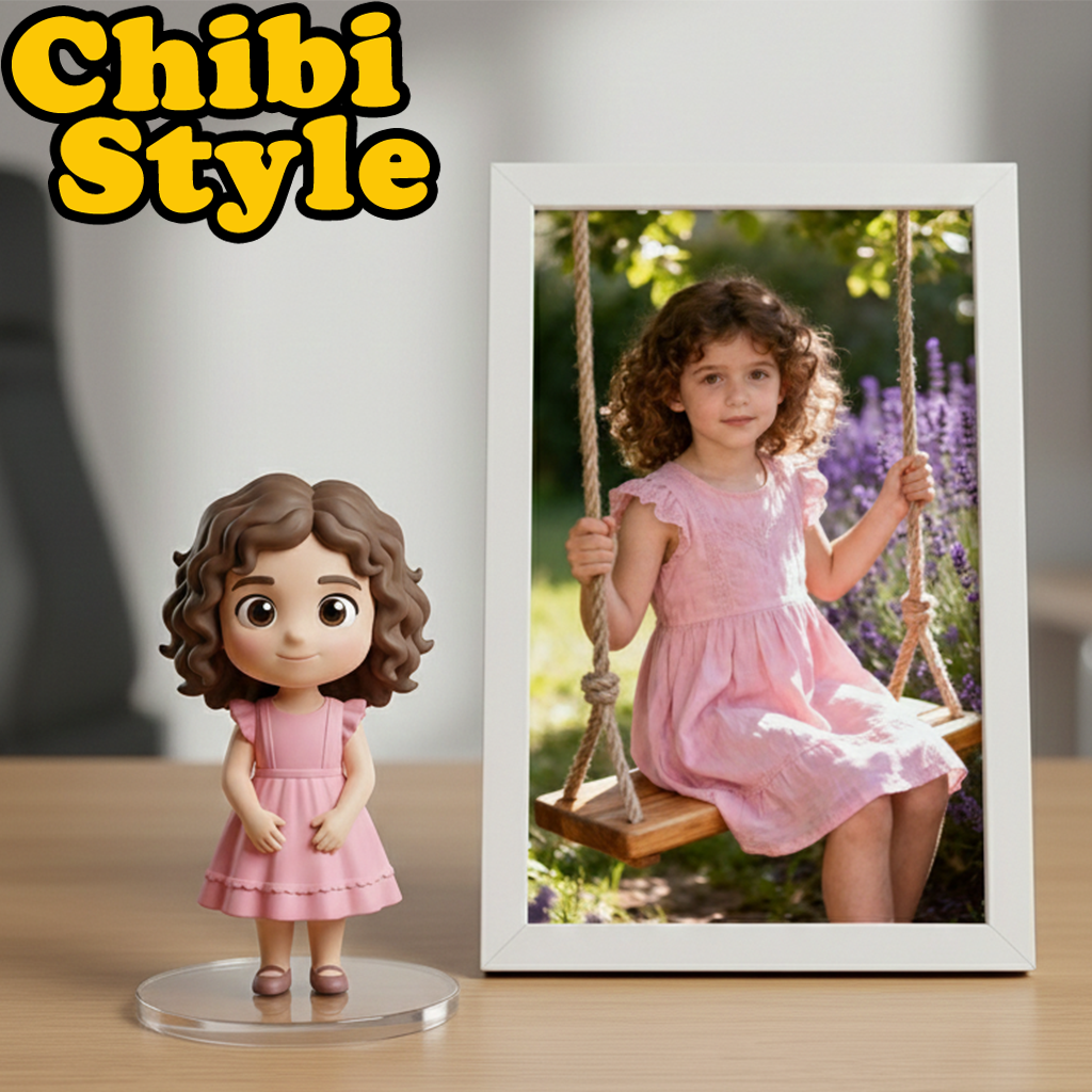 Custom Single Separate Chibi Style 3D Figurine From Your Photo – Kids Edition – Cute Edition | KibiFig