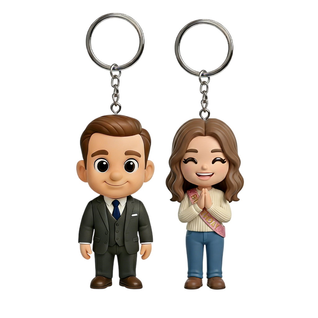 Custom Made 3D Mini Keychain Figure with Your Face Perfect for Gifting | KibiFig