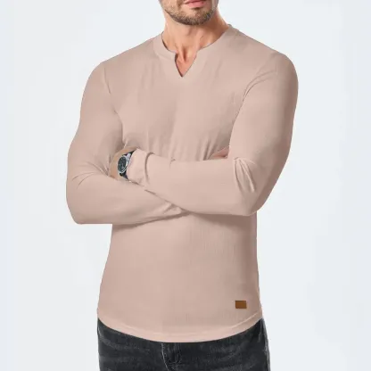 Men's Plain Casual Muscle Shirts for Men Slim Fitted