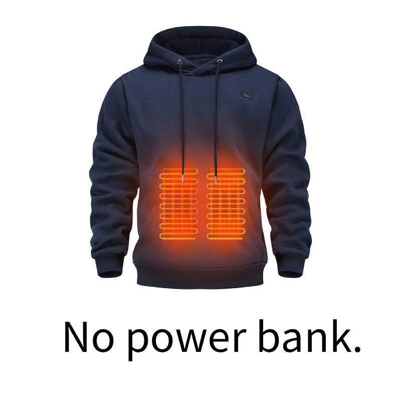 Men's Smart Heated Hoodie - USB Powered, 5-Zone Heating, 3-Speed Warmth for Winter