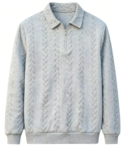 Men's Fall Winter Outfits Knitted Polo Neck Long Sleeve Sweatshirt for Daliy Wear