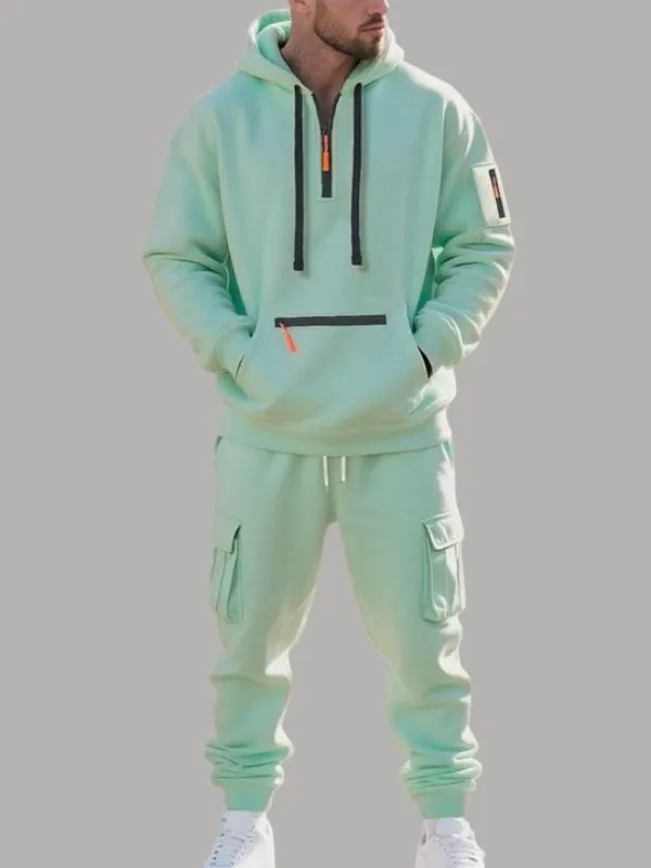 Men's Winter Heavyweight Fleece-lined Casual Set