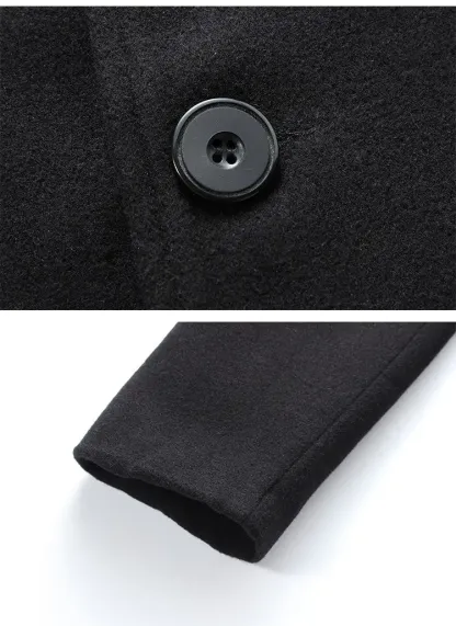 2026 New year Sale!Men's Single Row Buckle Solid Color Jacket