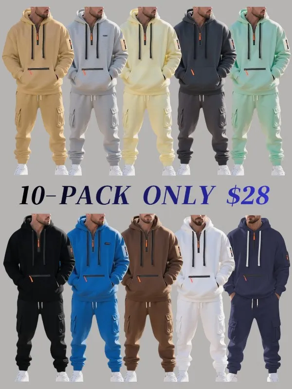 Men's Winter Heavyweight Fleece-lined Casual Set