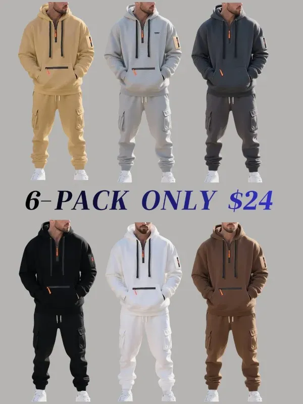 Men's Winter Heavyweight Fleece-lined Casual Set