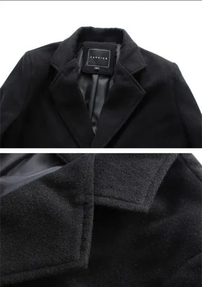 2026 New year Sale!Men's Single Row Buckle Solid Color Jacket