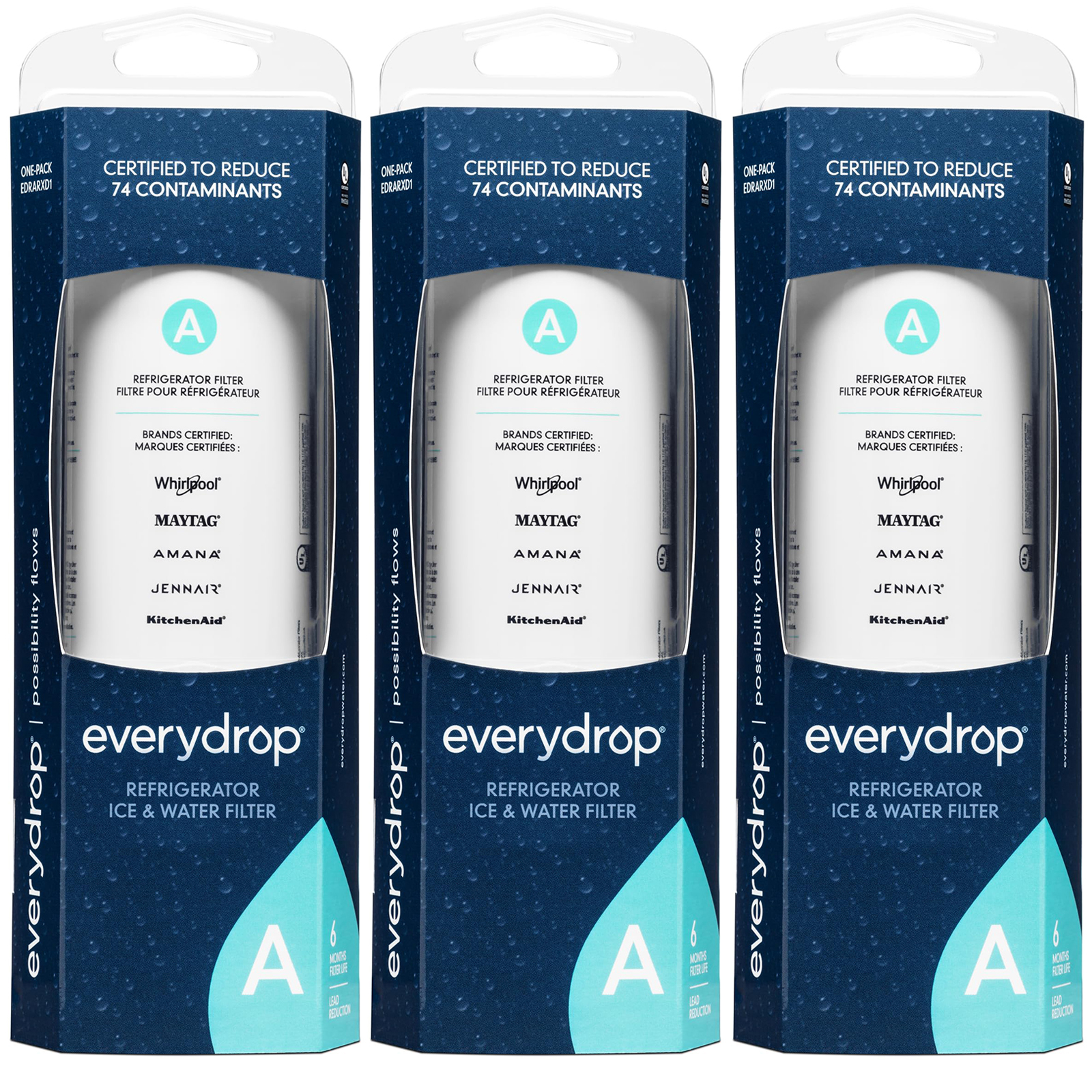 everydrop Filter A ,Ice and Whirlpool Refrigerator Water Filter A,EDRARXD1