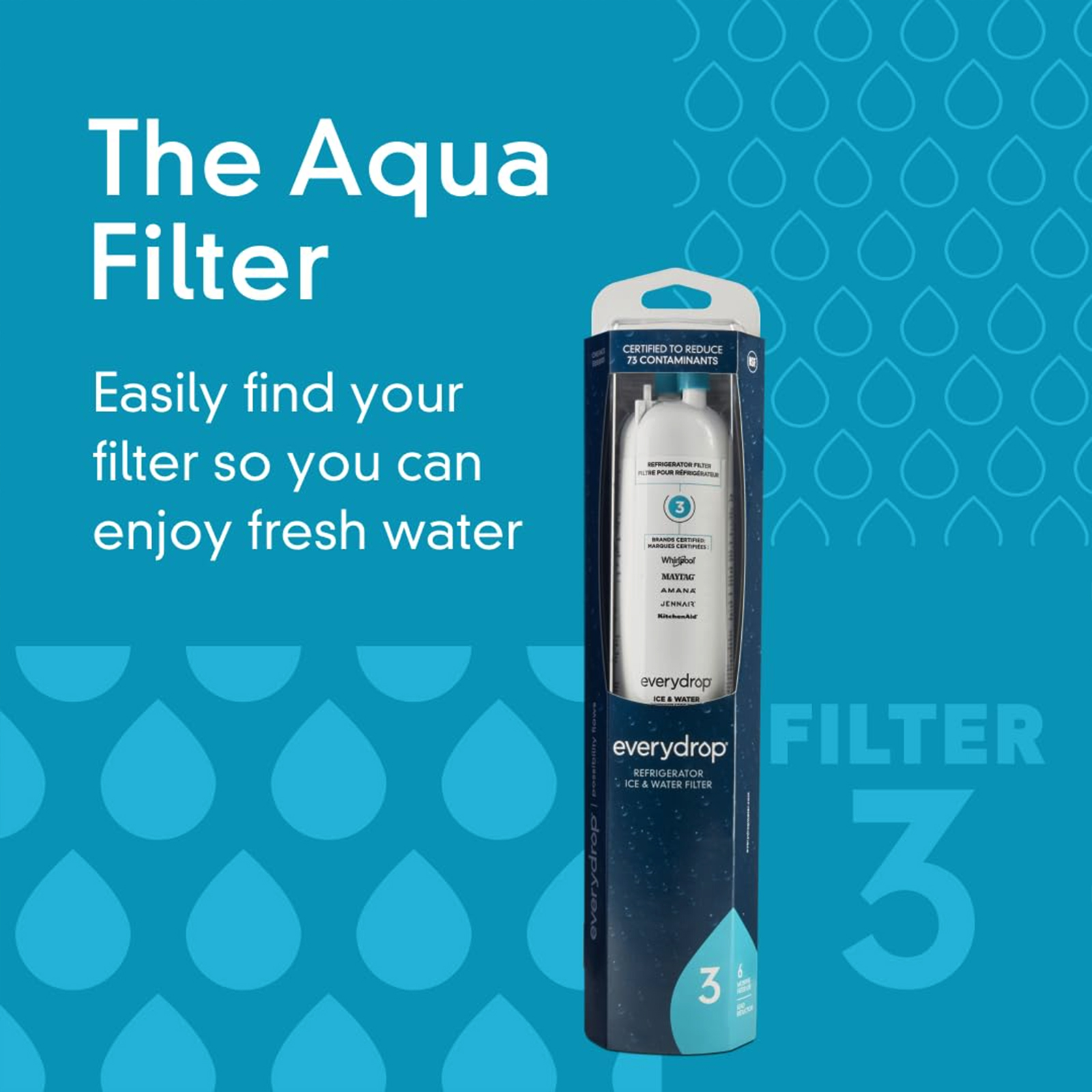 EveryDrop® by Whirlpool Ice and Water Refrigerator Filter 3, EDR3RXD1