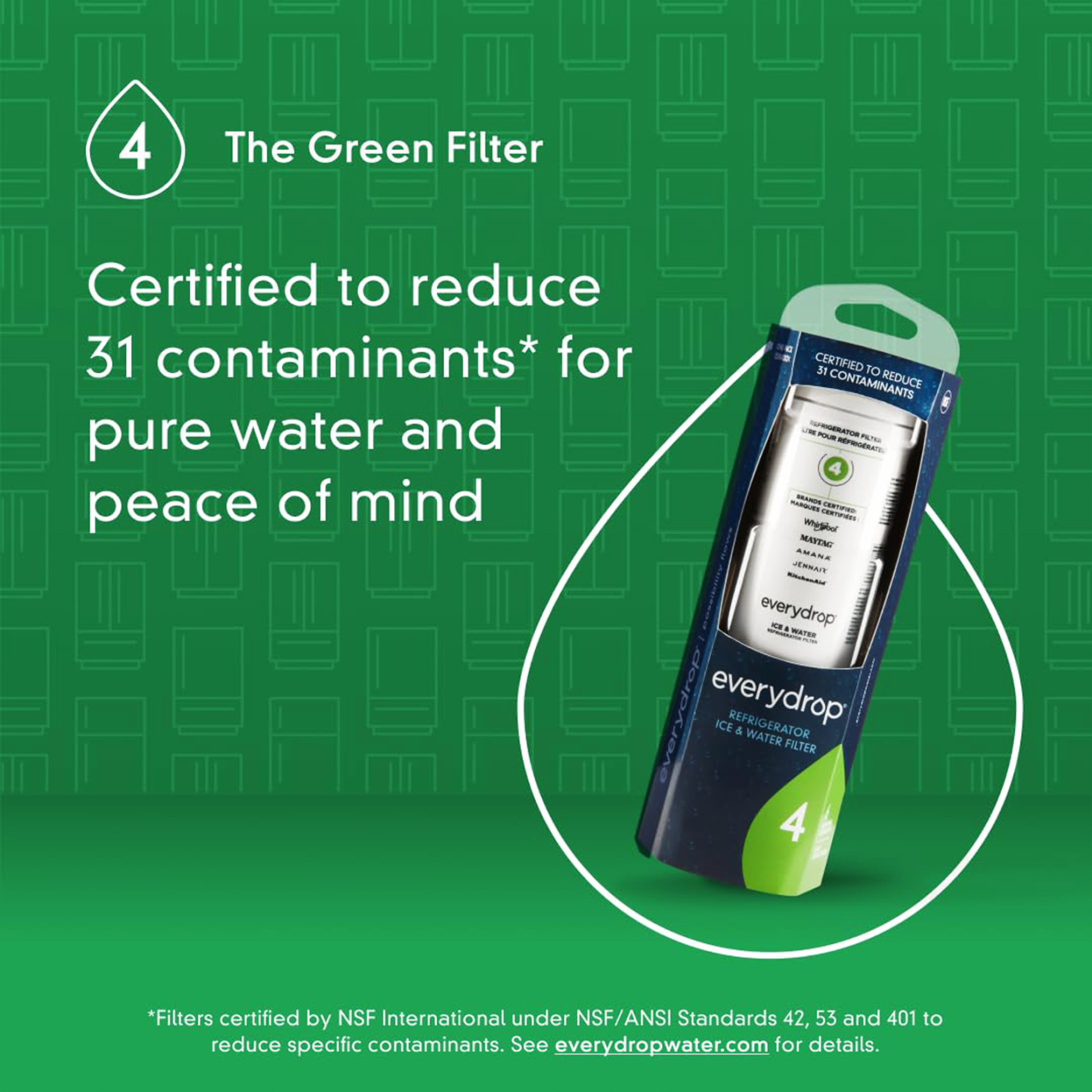 EveryDrop® by Whirlpool Ice and Water Refrigerator Filter 4, EDR4RXD1