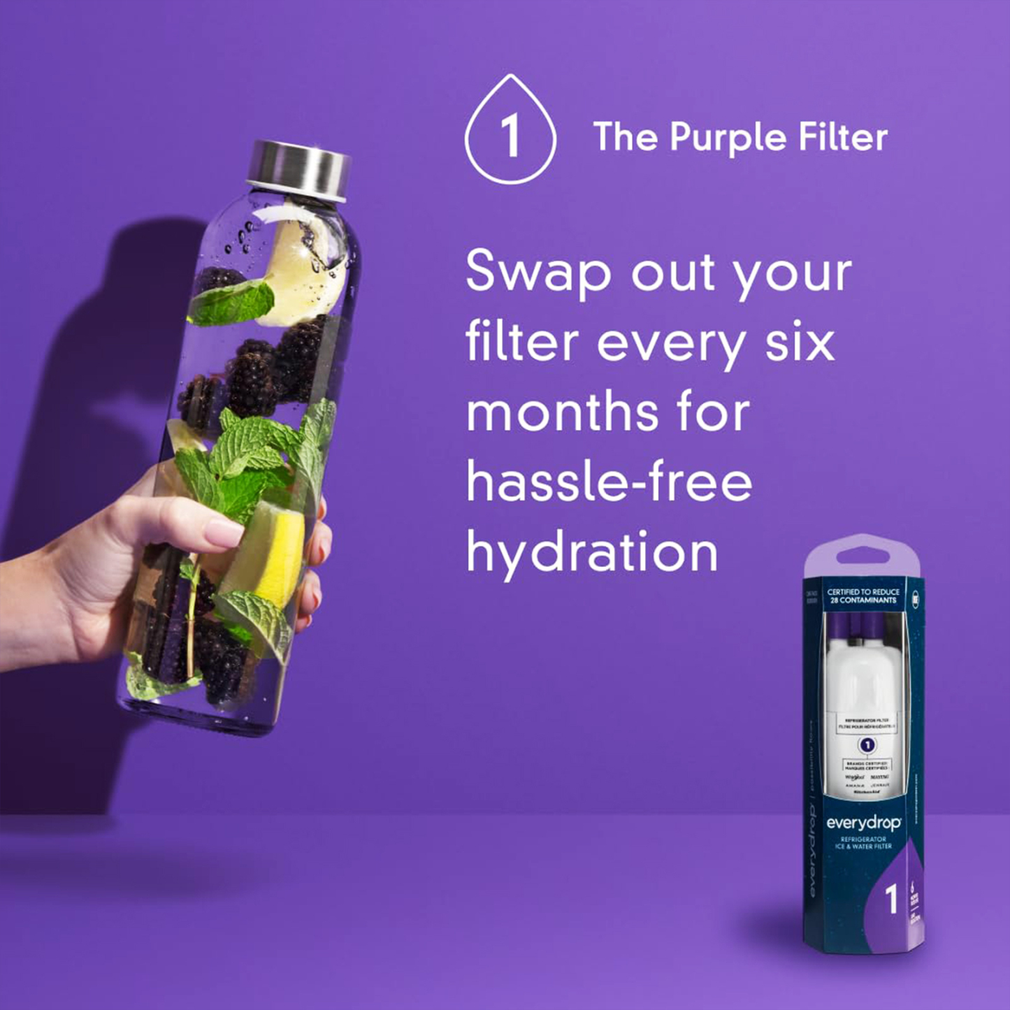 EveryDrop® by Whirlpool Ice and Water Refrigerator Filter 1, EDR1RXD1