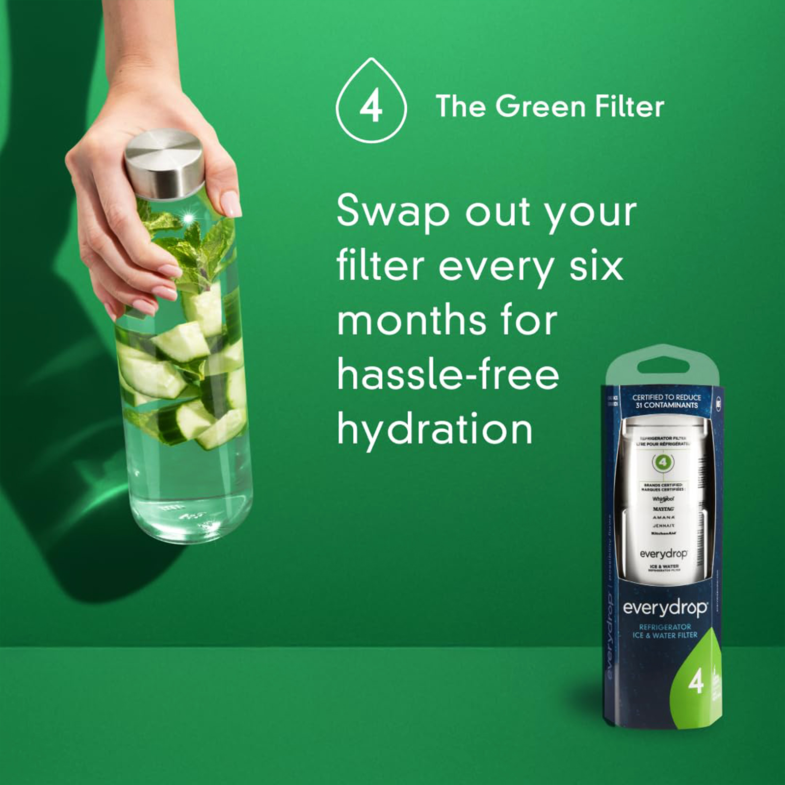 EveryDrop® by Whirlpool Ice and Water Refrigerator Filter 4, EDR4RXD1