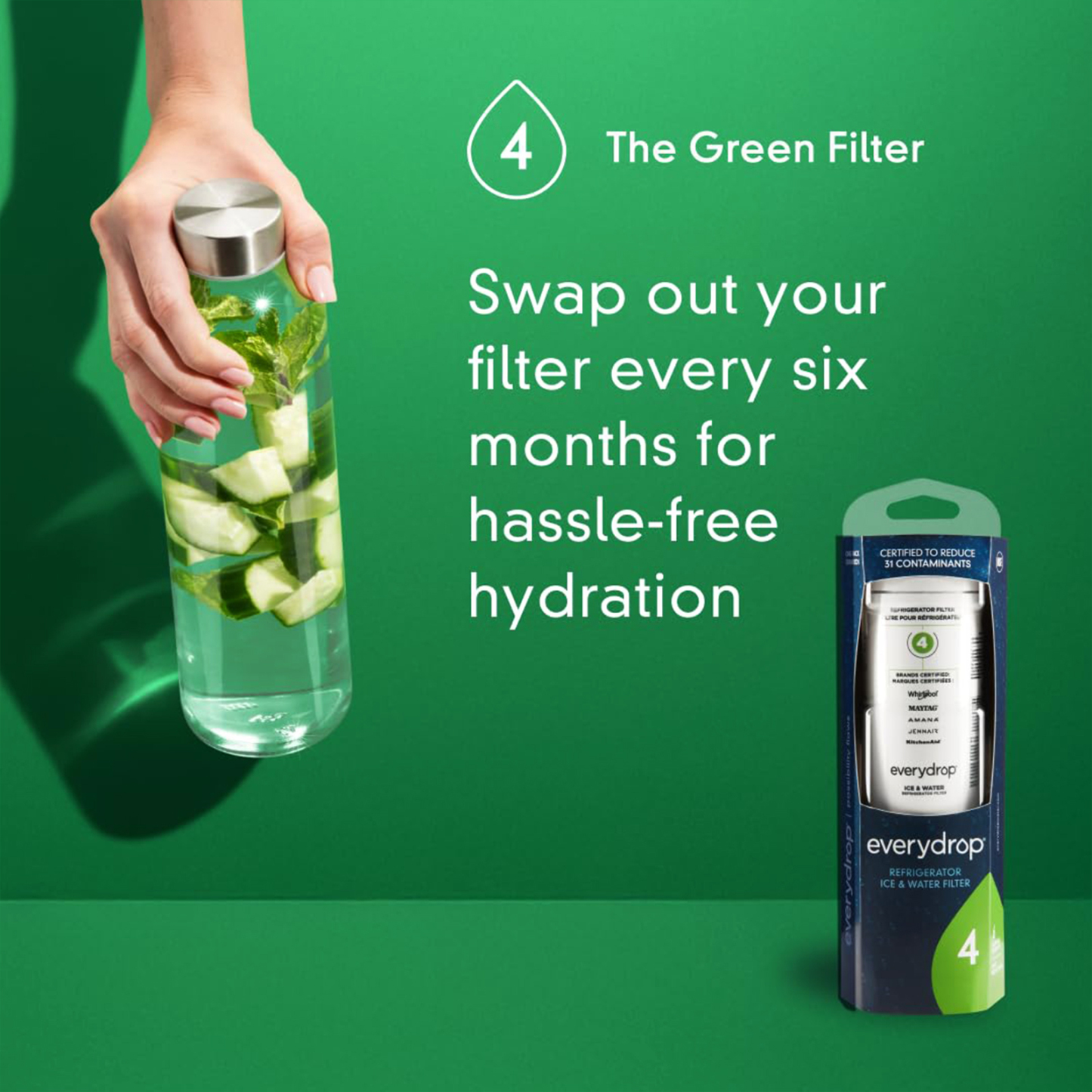 EveryDrop® by Whirlpool Ice and Water Refrigerator Filter 4, EDR4RXD1