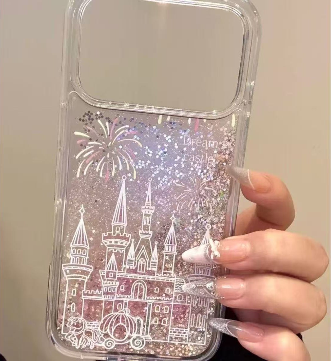 Disney Fireworks castle flowing sand phone case