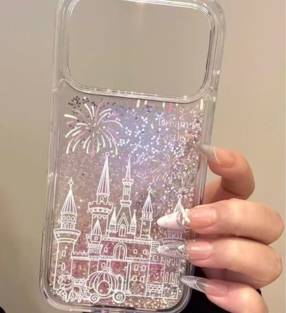 Disney Fireworks castle flowing sand phone case