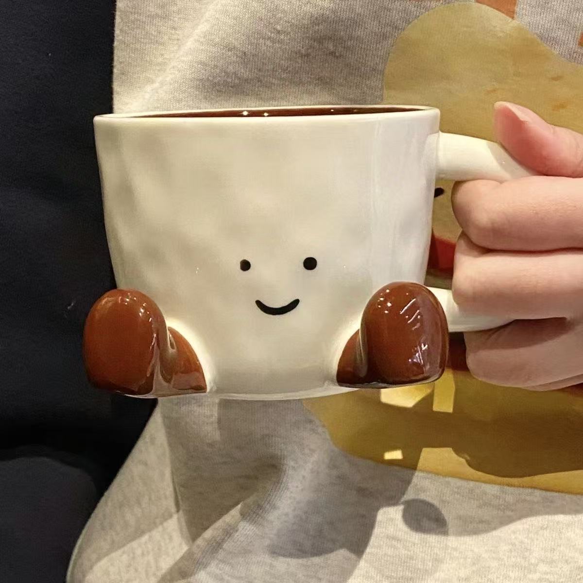 Cartoon doll ceramic cute coffee mug