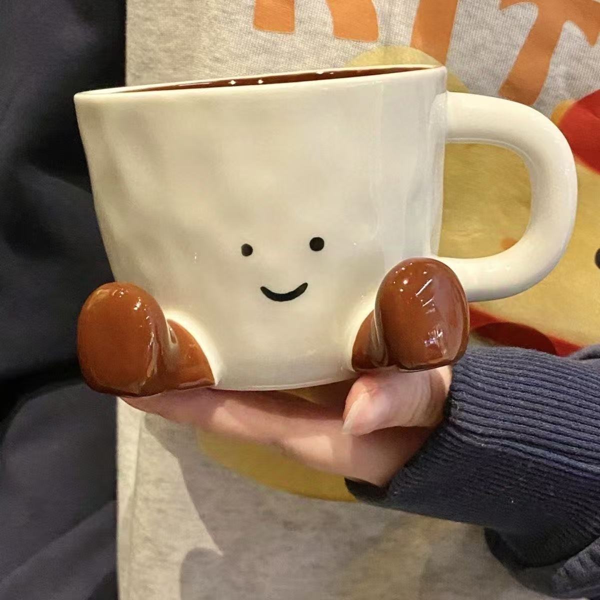 Cartoon doll ceramic cute coffee mug