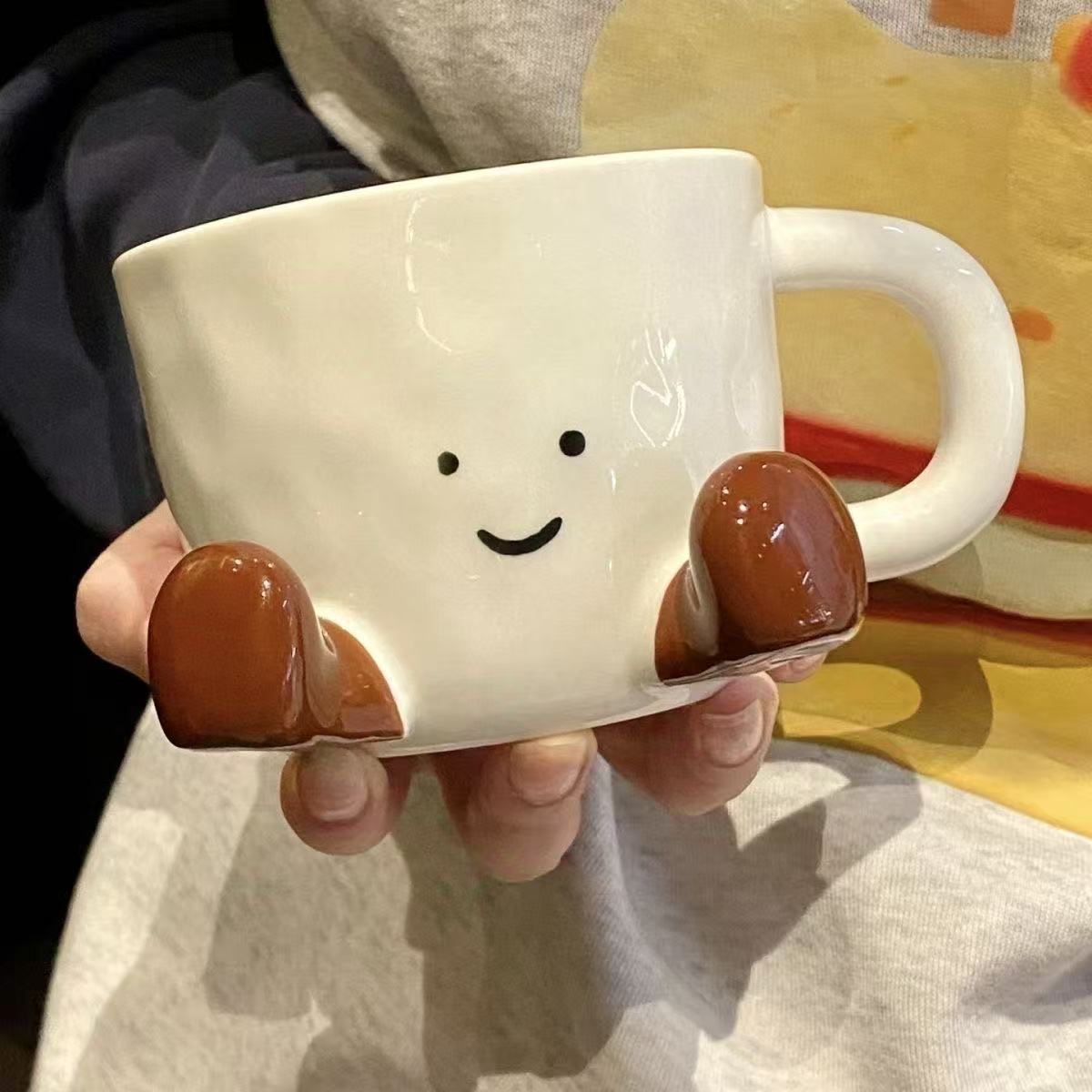 Cartoon doll ceramic cute coffee mug