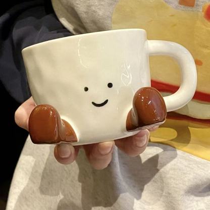 Cartoon doll ceramic cute coffee mug