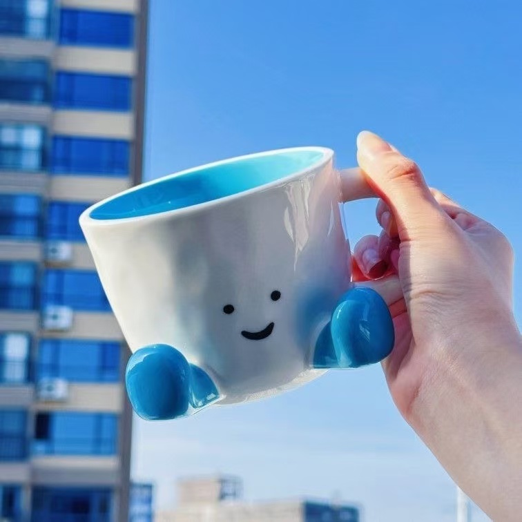 Cartoon doll ceramic cute coffee mug