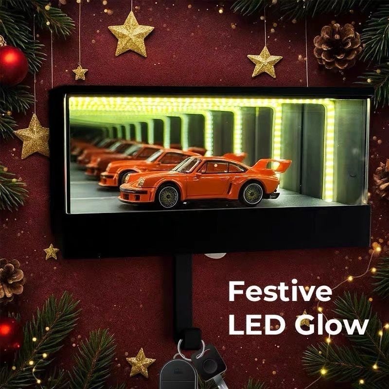 3D Wall-Mounted LED Infinite Garage Key Holder