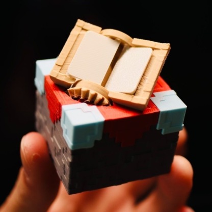 Minecraft 3D Enchanting Table with Page-Turning Feature