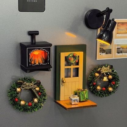 Christmas Holiday Clock with magnet charms