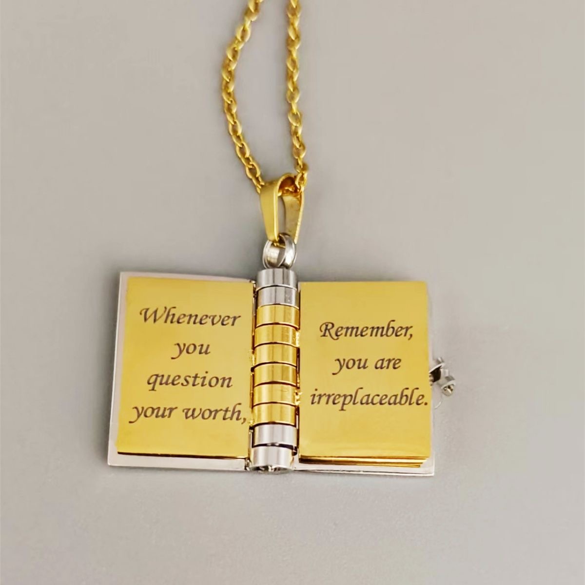 Engraving can open the letter necklace
