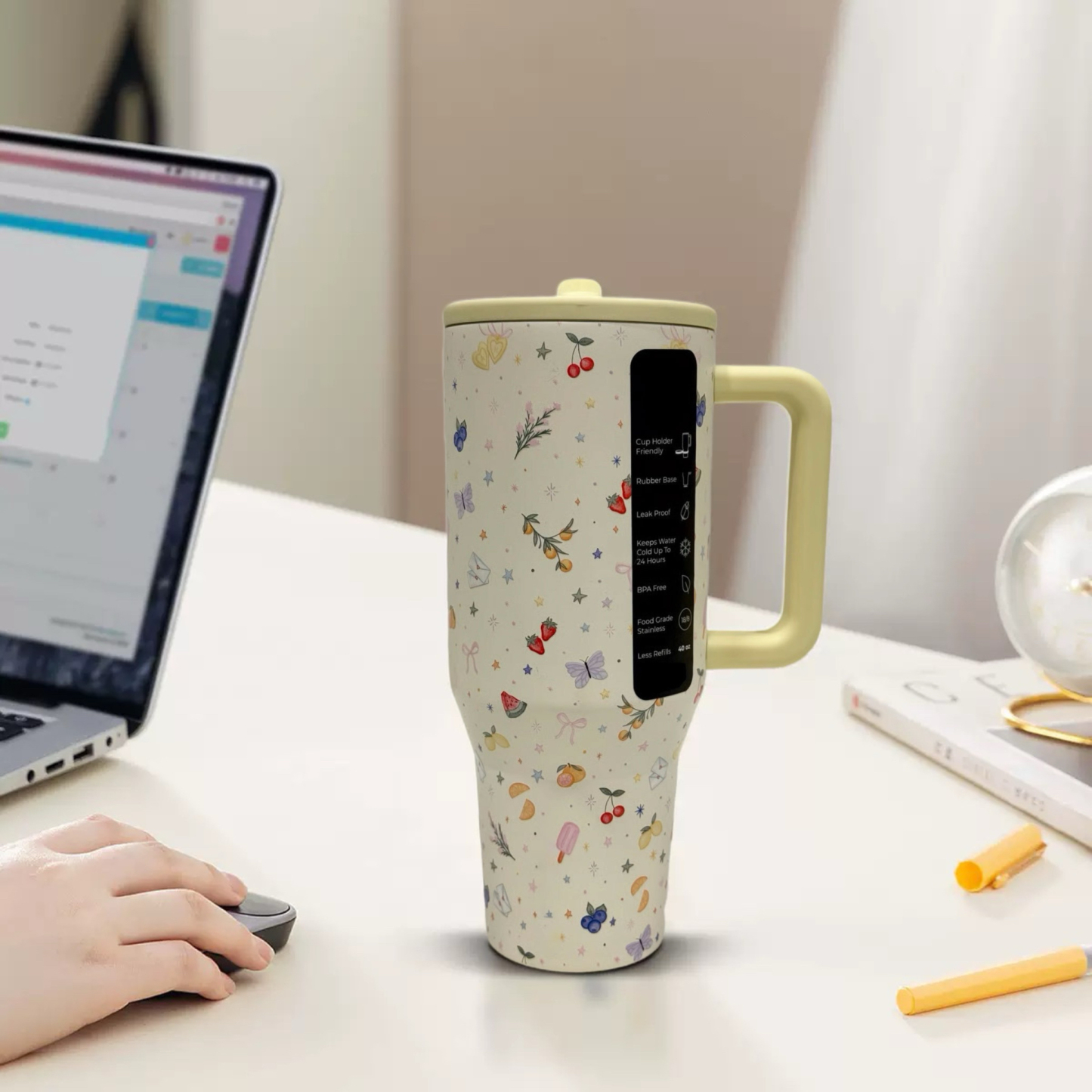 Fruit and Floral Prints Tumble Cup