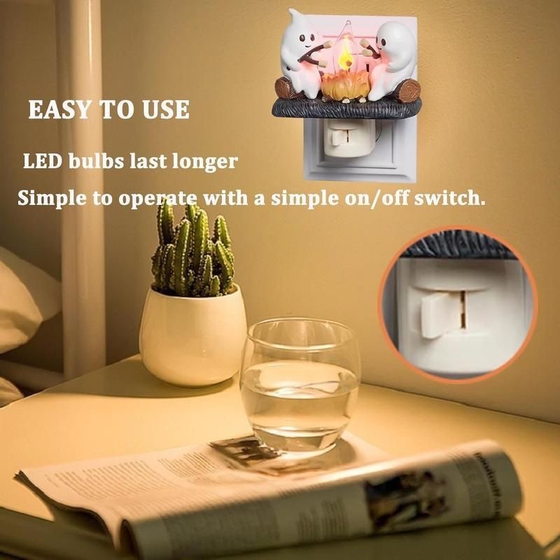 Ghost Campfire Plug‑in Halloween Night Light