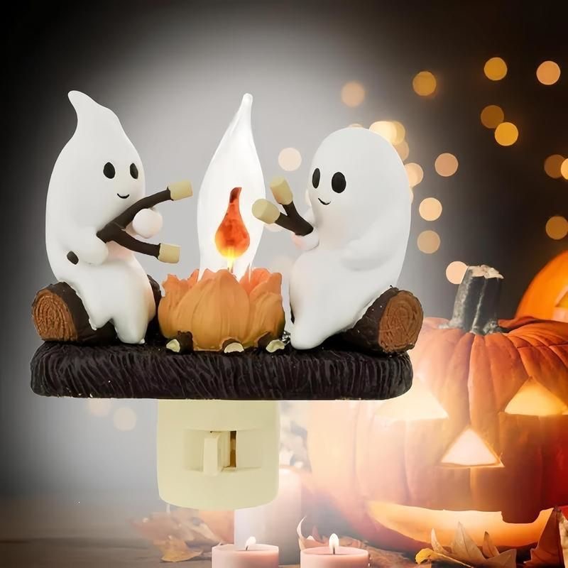 Ghost Campfire Plug‑in Halloween Night Light