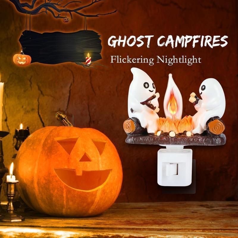 Ghost Campfire Plug‑in Halloween Night Light