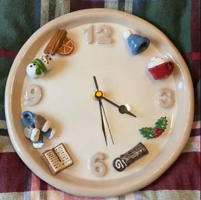 Christmas Holiday Clock with magnet charms